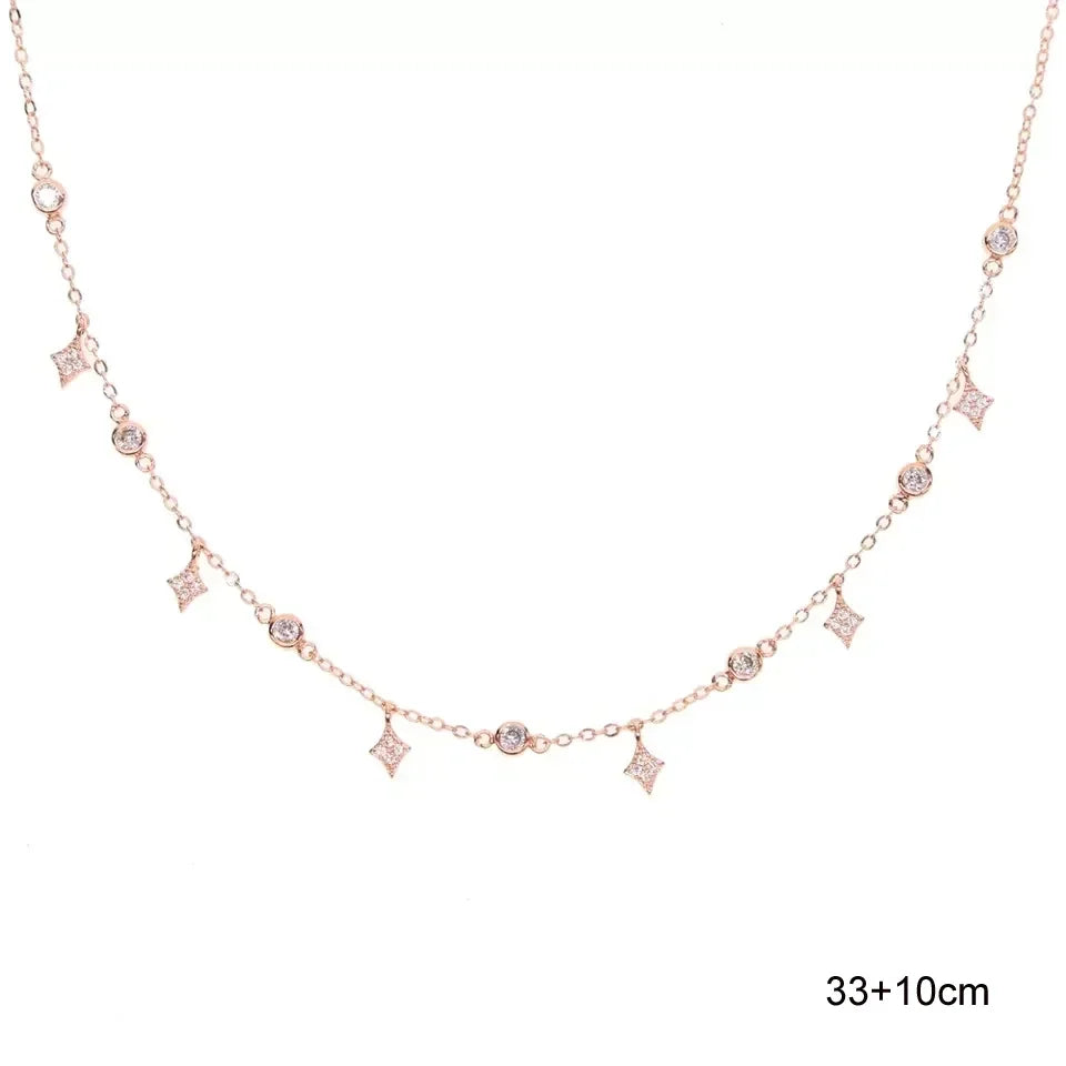 قلادة تشوكر أنيقة من الفضة الإسترلينية 925 بتصميم بسيط ودقيق مرصعة بأحجار الزركونيا المكعبة، مصنوعة من الذهب، للنساء، مجوهرات أنيقة