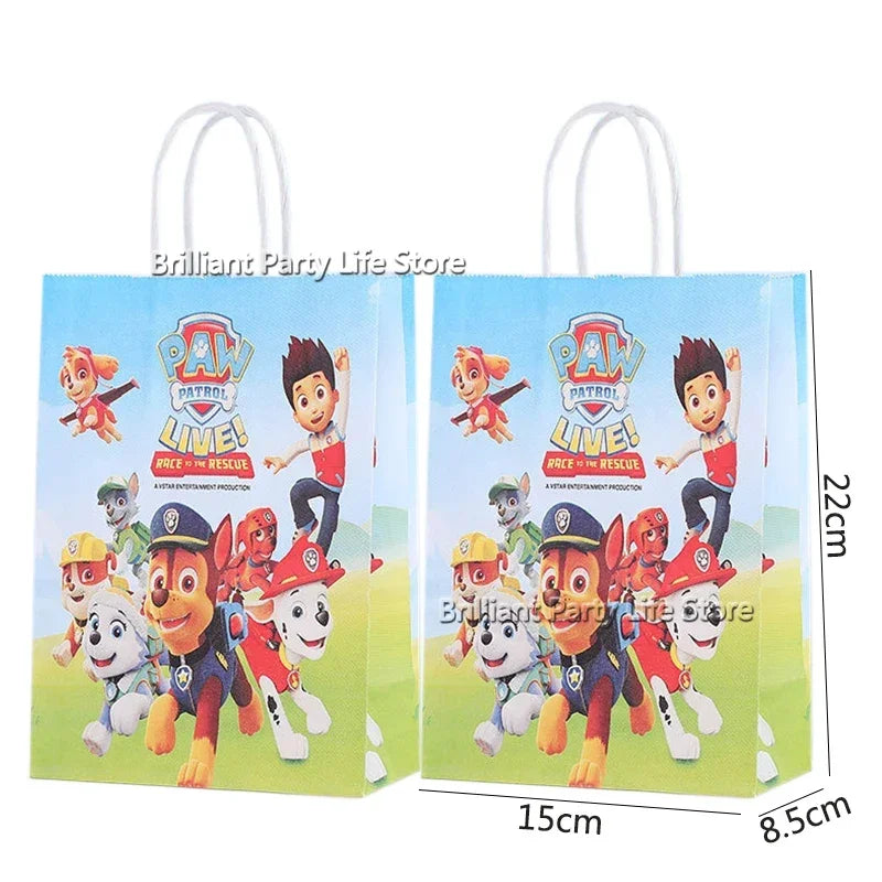 Paw Patrol Cartoon Gift Bag Shopping Bag Candy Biscuit Storage Bag Portable Handbag Pouch Party Supplies Baby Shower