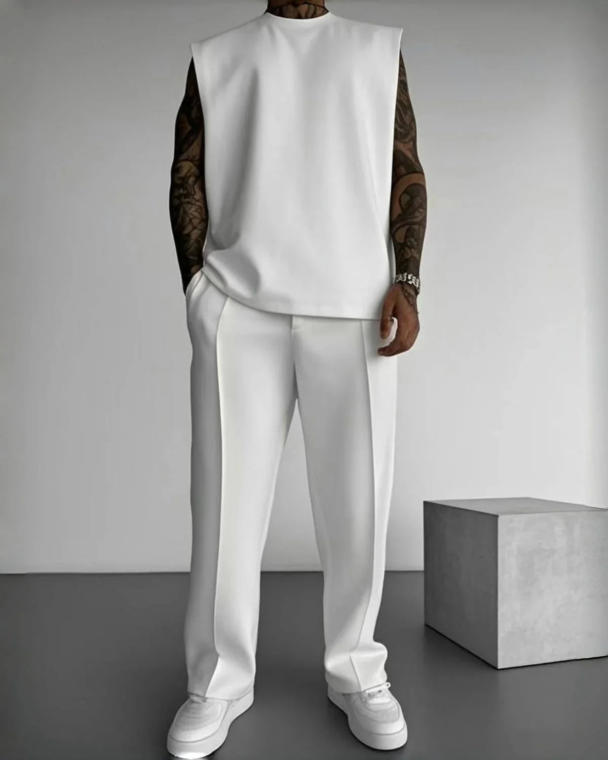 Tenue de sport unie d'été sans manches collection 2025