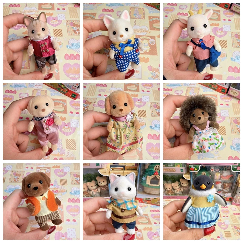 Original Japanese Sylvanian Families New Home Toy Chaisan Flocking Mini Cute Ornament In Stock Doll Toys Kids Gifts