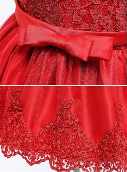 Christmas Party Dress for Girls  3 6 12 24months Pageant Lace Dresses Birthday Embroidery Dress with Headwear newborn baby cloth