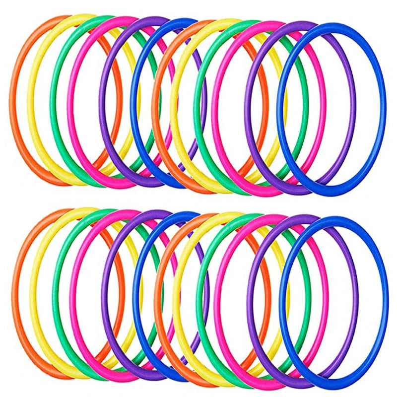 10 Pcs Plastic Toss Rings Target Throw Carnival Backyard Park Games Kids Intelligence Development Educational Exercise Toy