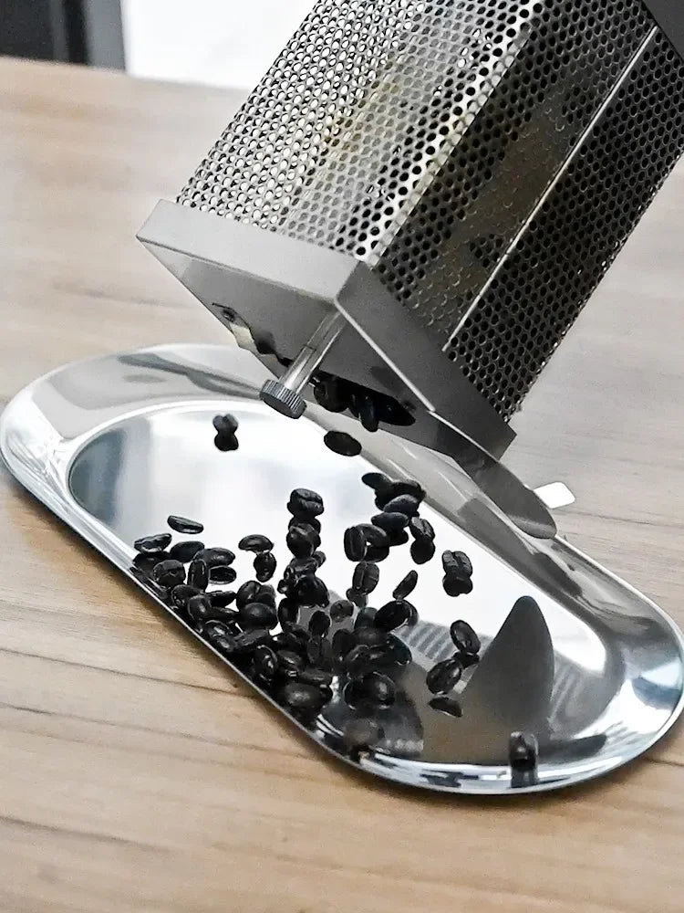 1pc Coffee Bean Roaster Hand Crank Open Flame Stainless Steel Rotary Cage Home Raw Bean Roasters No Heat Source