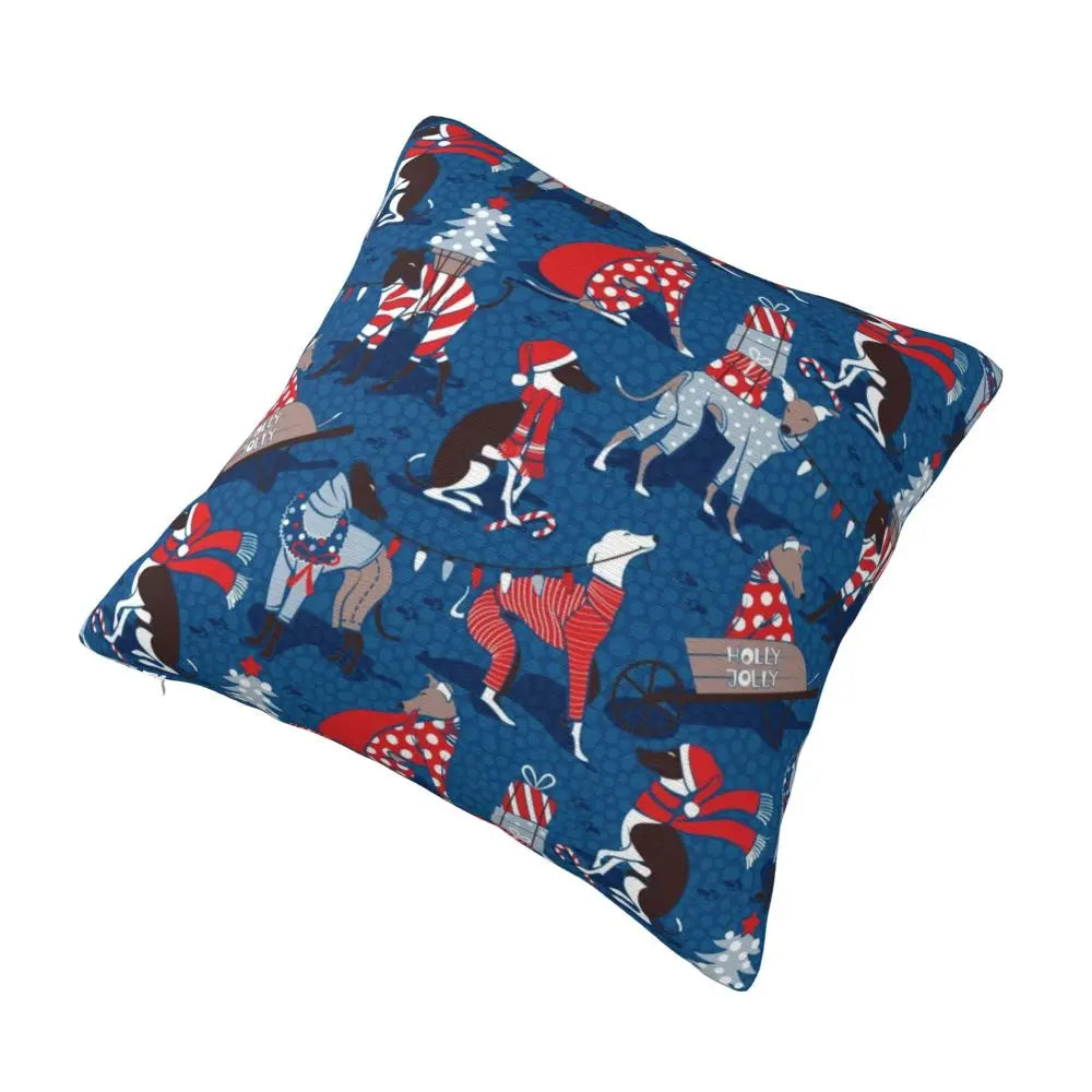 Custom Cute Whippet Greyhound Pillow Case Decor Home Hound Dog Luxury Cushion Cover Car Pillowcase