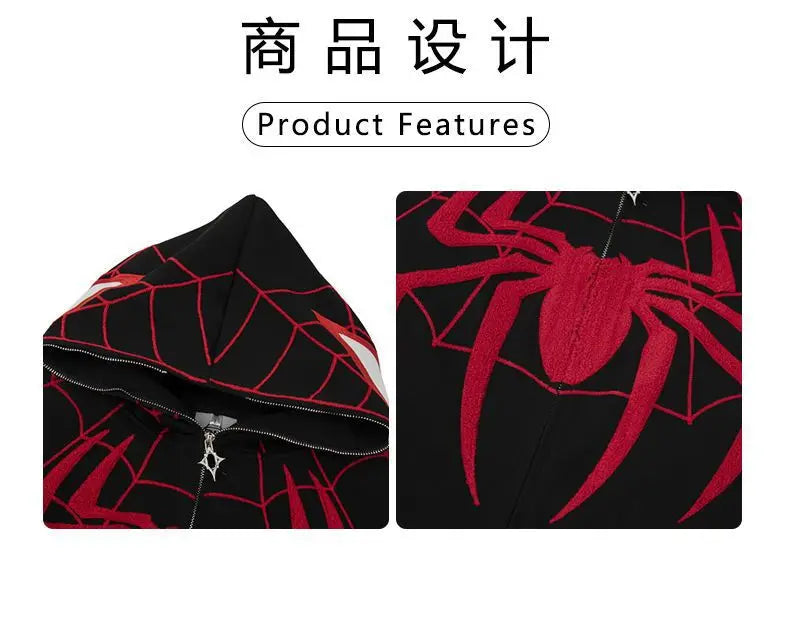 Anime Marvel Spider Man Hoodie 3D Digital Printing Hoodie Fashion Hip Hop Sweatshirt Zipper Top Women'S Coat Couple Holiday Gift