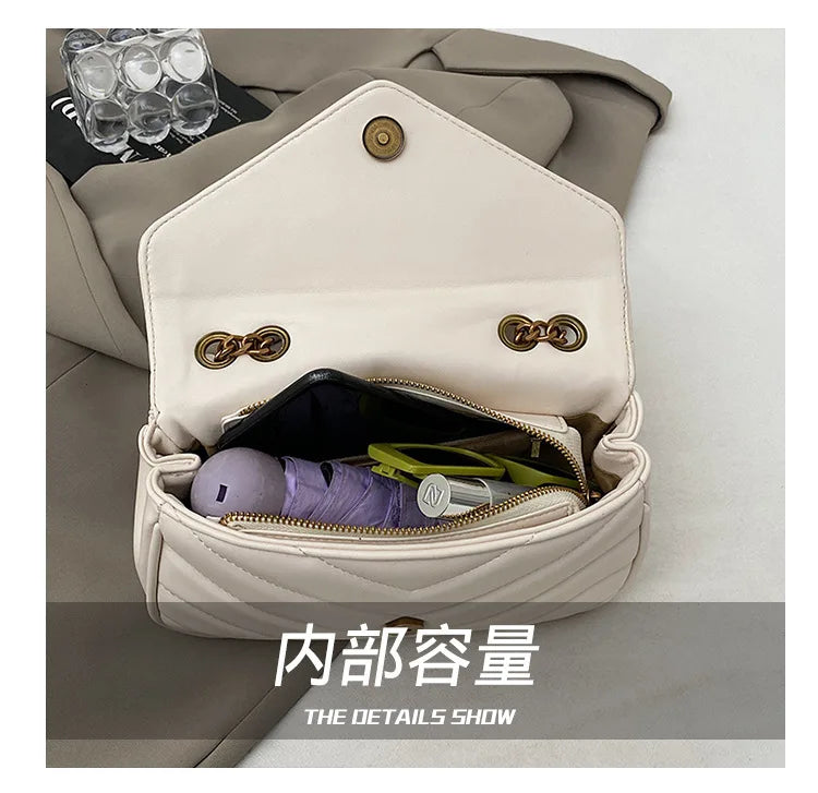 2025 Embroidered Quilted Chain Bag, Women's Luxury Crossbody Purse, Vintage Diamond Pattern Shoulder Bag with Stitching