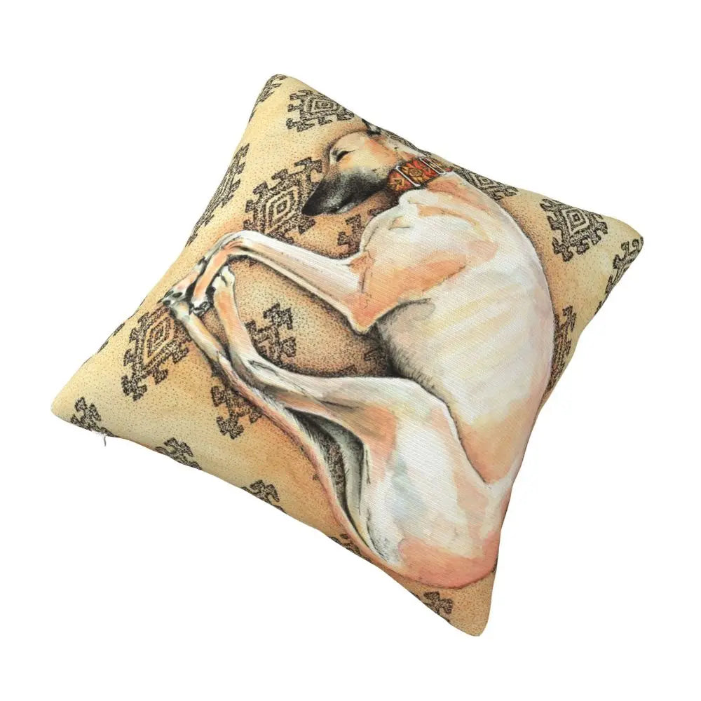 Custom Cute Whippet Greyhound Pillow Case Decor Home Hound Dog Luxury Cushion Cover Car Pillowcase