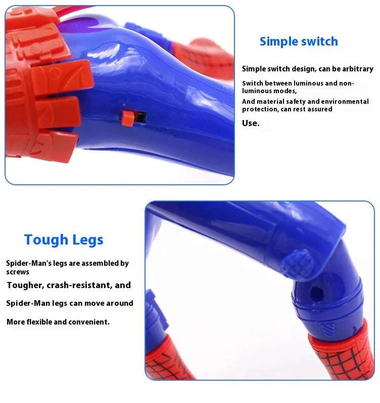 Marvel Peripheral  Crawling Toy Spider Man Captain America Hulk With Gun Crawling Model With Lights Children's Crawling Toy