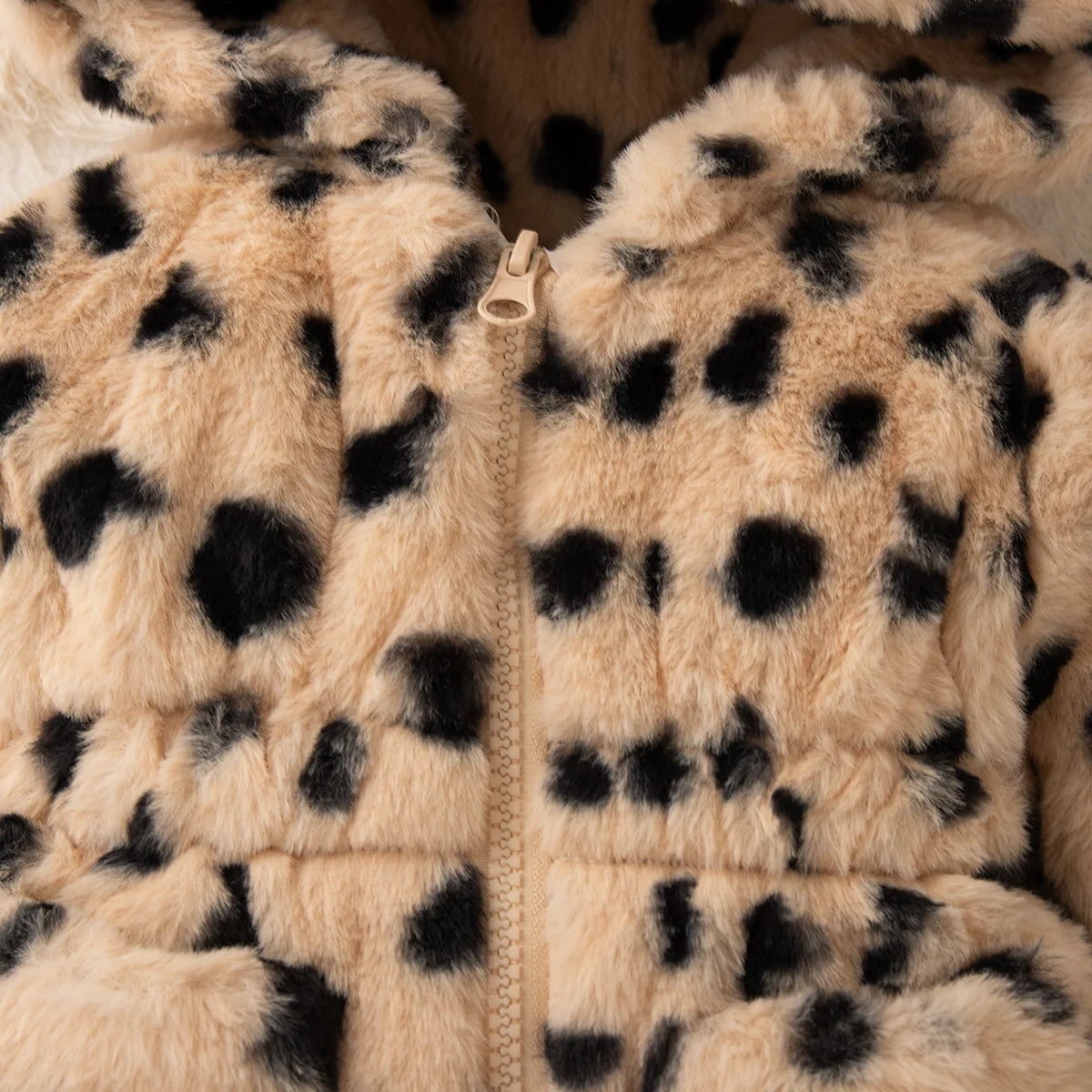 Baby Clothes Girl Winter Full Printed Spot Pattern Warm Lamb Suede Baby Girl's Outerwear Hooded Cute Casual Girl's Coat