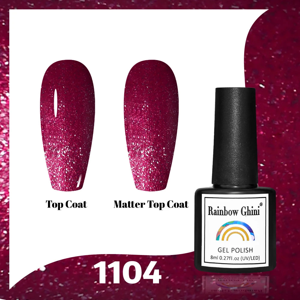 Gel Vernis à ongles semis permanents Paillettes 8Ml 150 couleurs