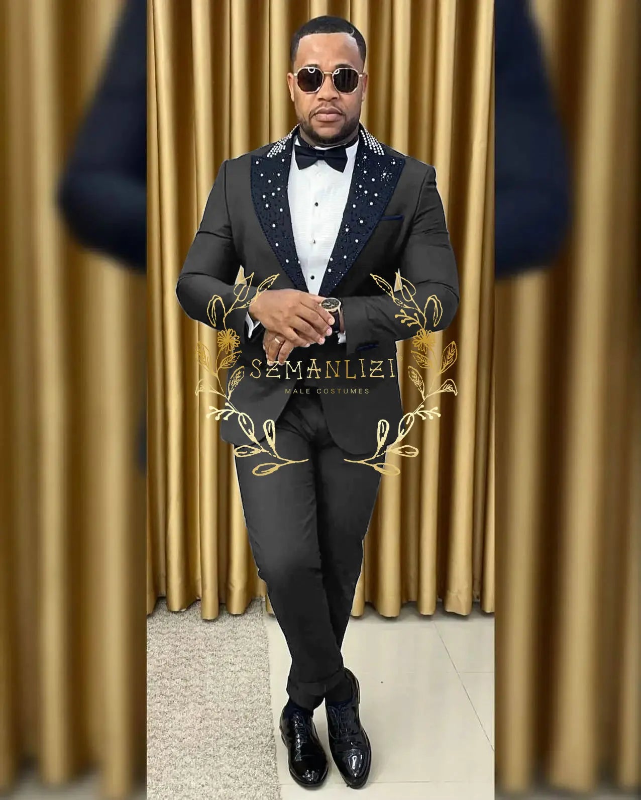 Smoking perler noir 2 pièces collection 2025