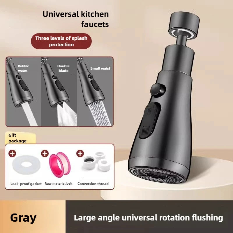 360° Rotating Kitchen Faucet Slim Waist Pressurized Anti-Splash Extended Filter Foam Universal Faucet Head Sprayer for Kitchen