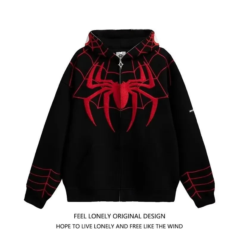 Anime Marvel Spider Man Hoodie 3D Digital Printing Hoodie Fashion Hip Hop Sweatshirt Zipper Top Women'S Coat Couple Holiday Gift