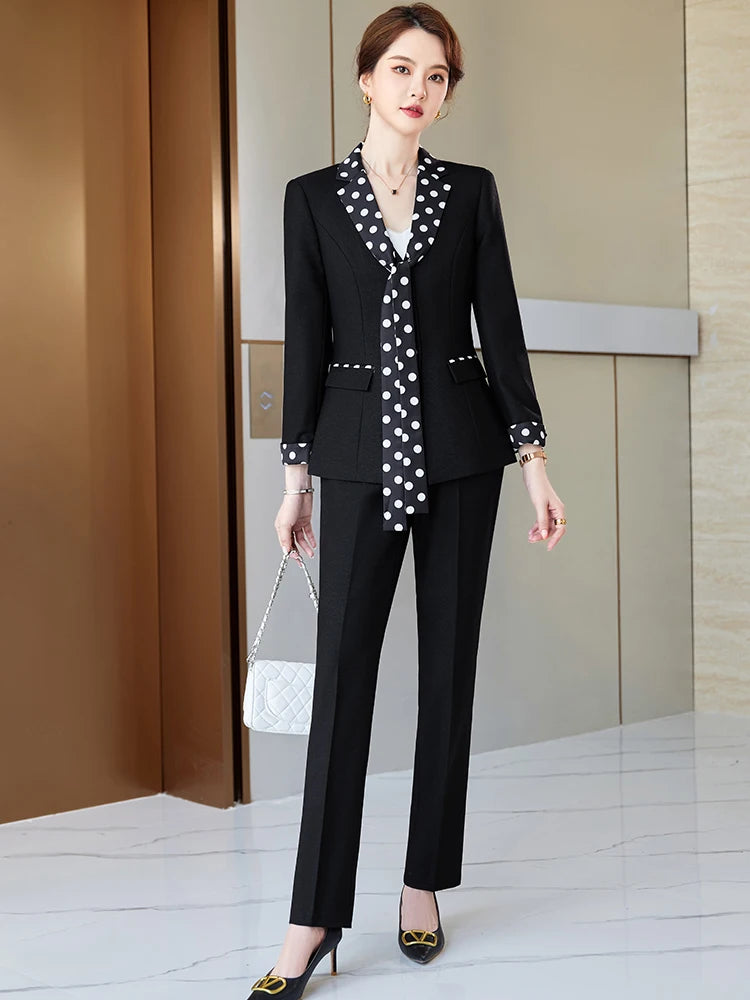 Elegant Black Green Purple Formal Jacket And Pant Suit Blazer Women Female Office Ladies Business Work Wear 2 Piece Set