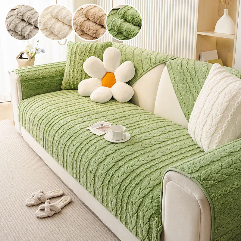 1PC-Autumn and Winter Plush Thickened 2025 New Sofa Mat Comfortable Cotton Fleece Anti slip Sofa Mat