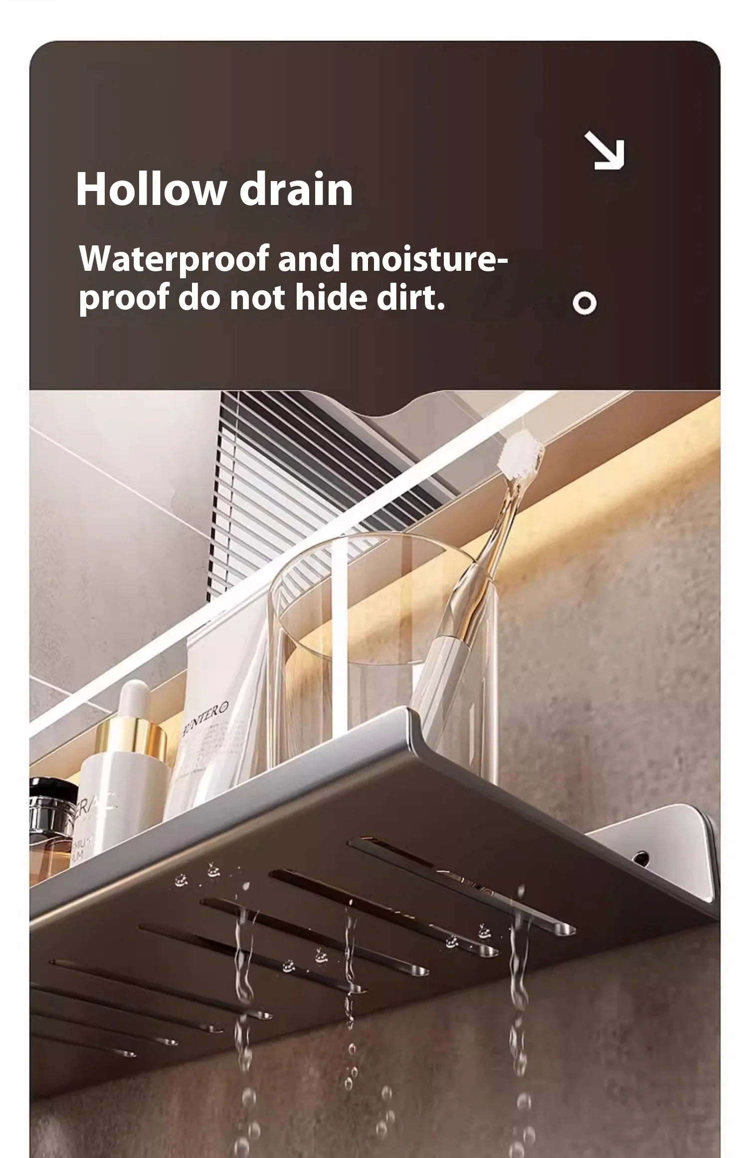 Kitchen and bathroom storage rack, washbasin rack, suction cup mirror, front rack, bathroom sink, faucet, wall mounted