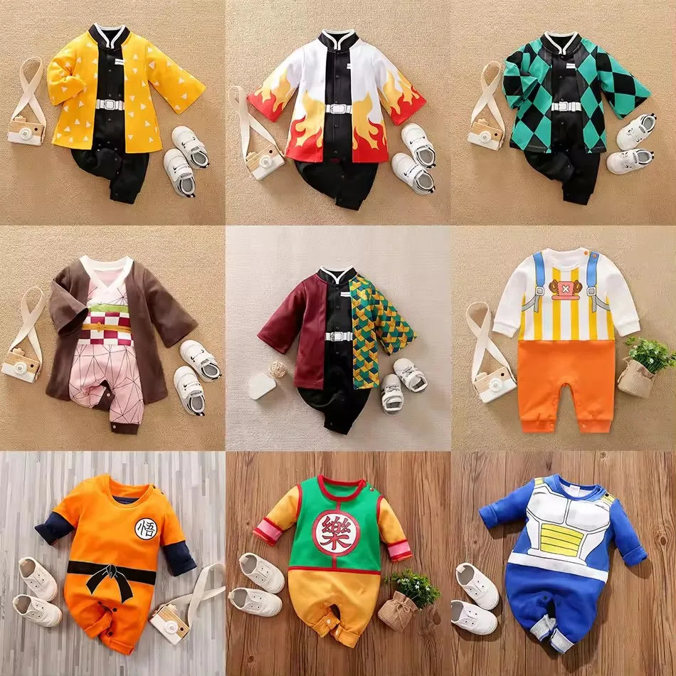 Infant Cotton Romper Baby Boy Girl Anime Clothes Halloween Cosplay Costume Kids Jumpsuit Toddler Overalls