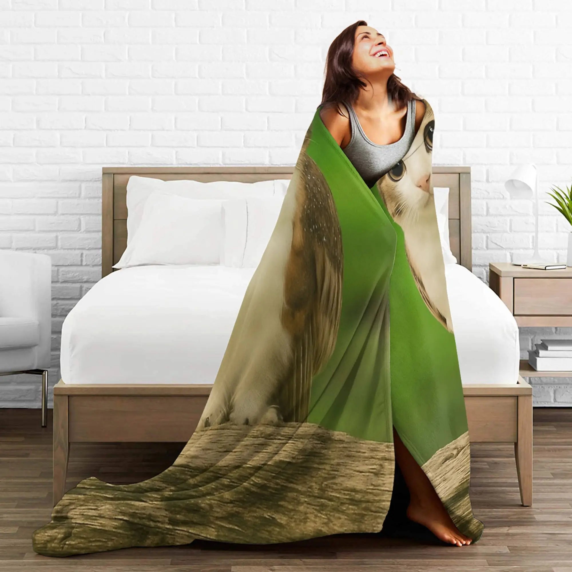 Meowl Cat Owl Funny Internet Trendy Meme Blankets Velvet Multifunction Lightweight Throw Blanket for Sofa Bedroom Bedspreads