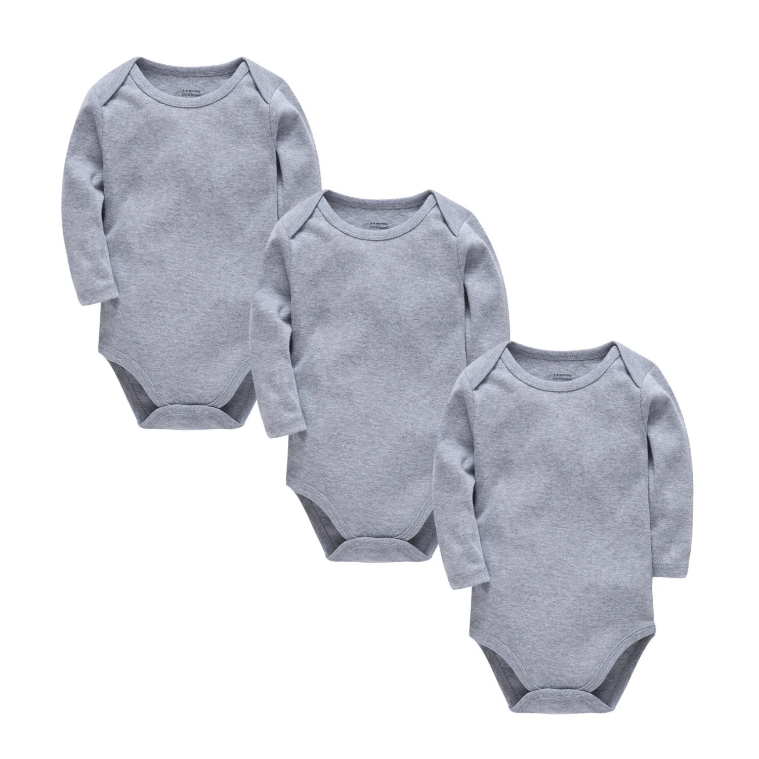 Honeyzone 3PCS Light Blue Unisex Baby Bodysuit Set Long Sleeve Pure Cotton Infant Newborn Clothes Comfortable Soft Baby Jumpsuit