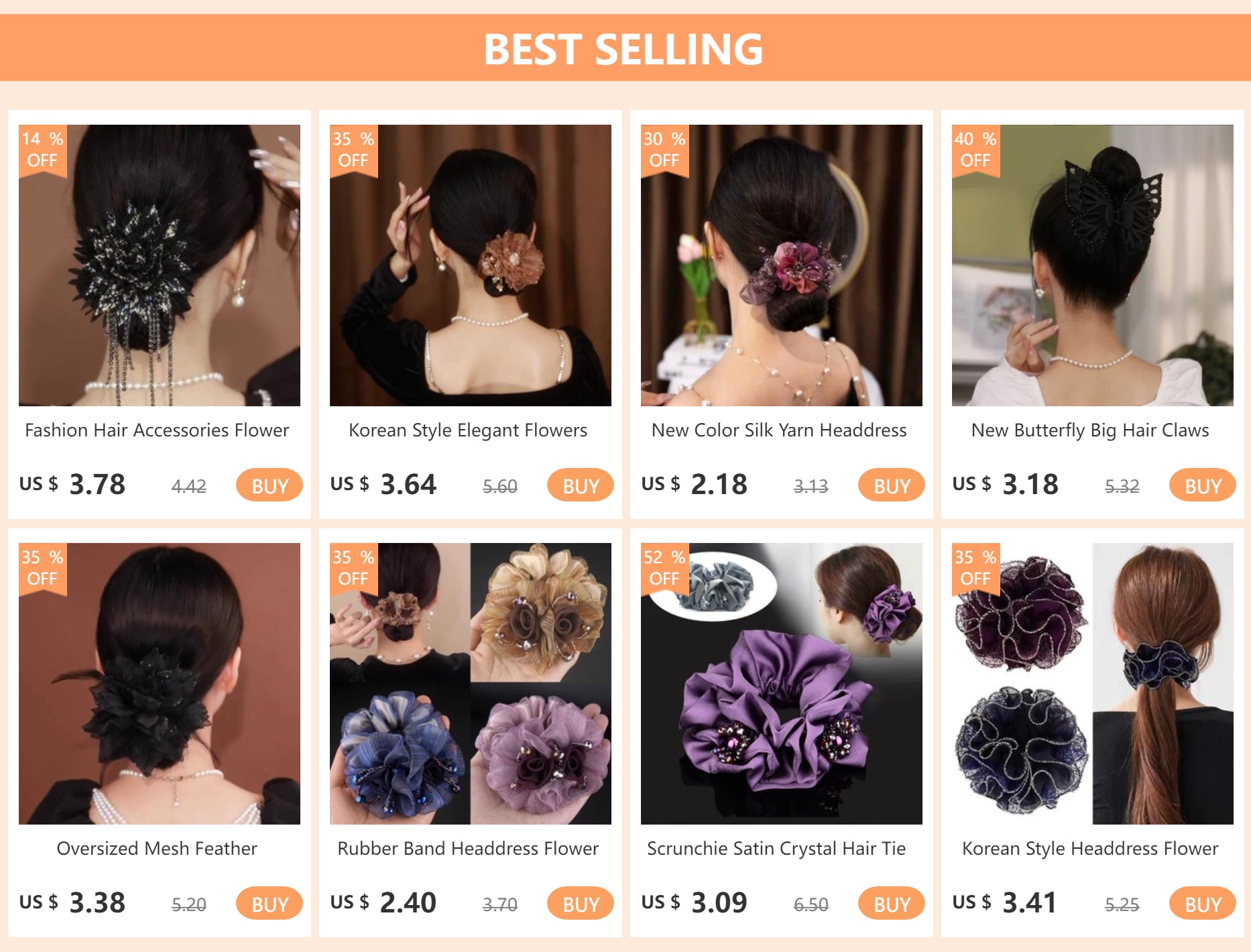 Élastique pour cheveux Fleur