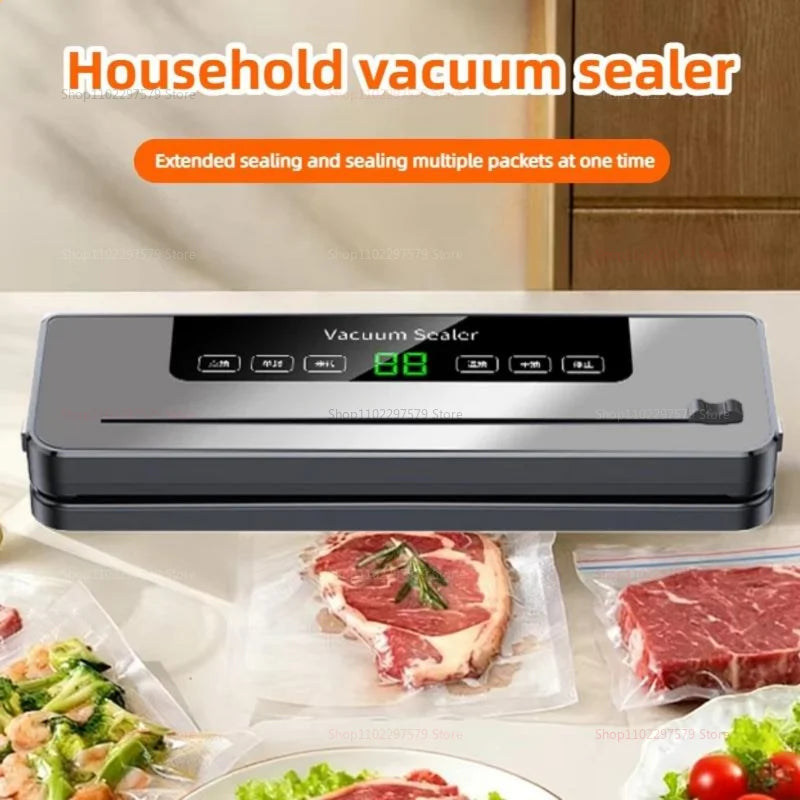 Electric Vacuum Sealer with Built-in Cutter Food Storage Sealer for Kitchen Dry/Wet Wet Food Preservation Sealing Sealer