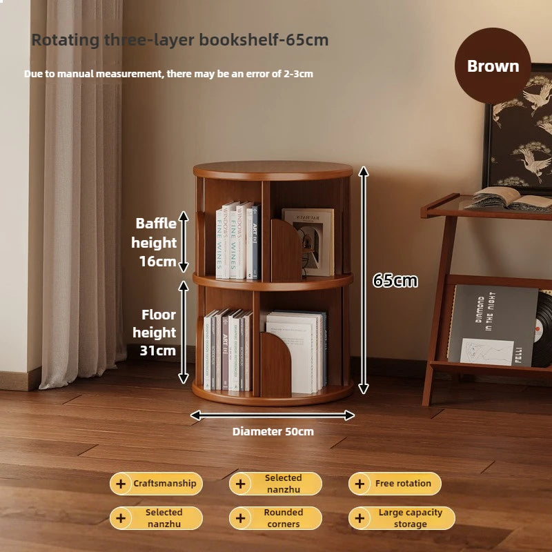 360 °   Bibliothèque rotative – Armoire de rangement mobile pour la maison et le salon