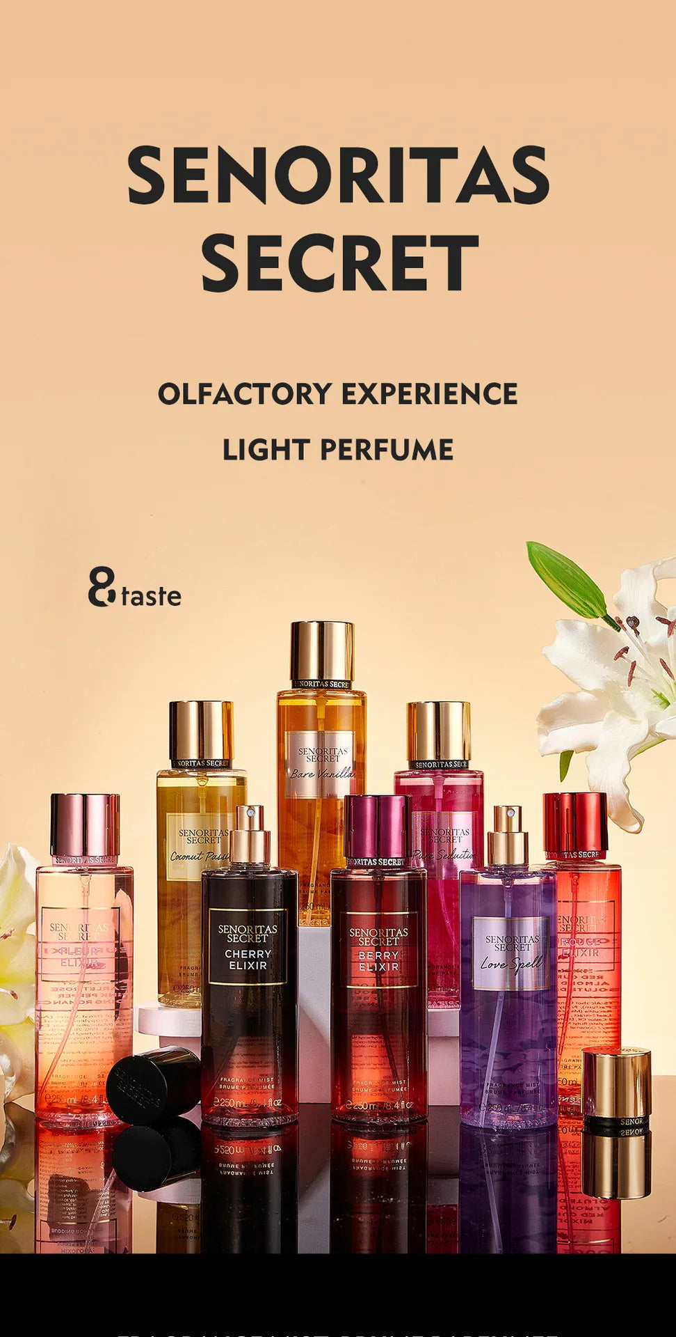 Parfum de fruits à fleurs thaïlandaises Parfum à la vanille pour femmes Parfum de rendez-vous longue durée Good Girl Parfume Body Spray Floral Mist 250ml