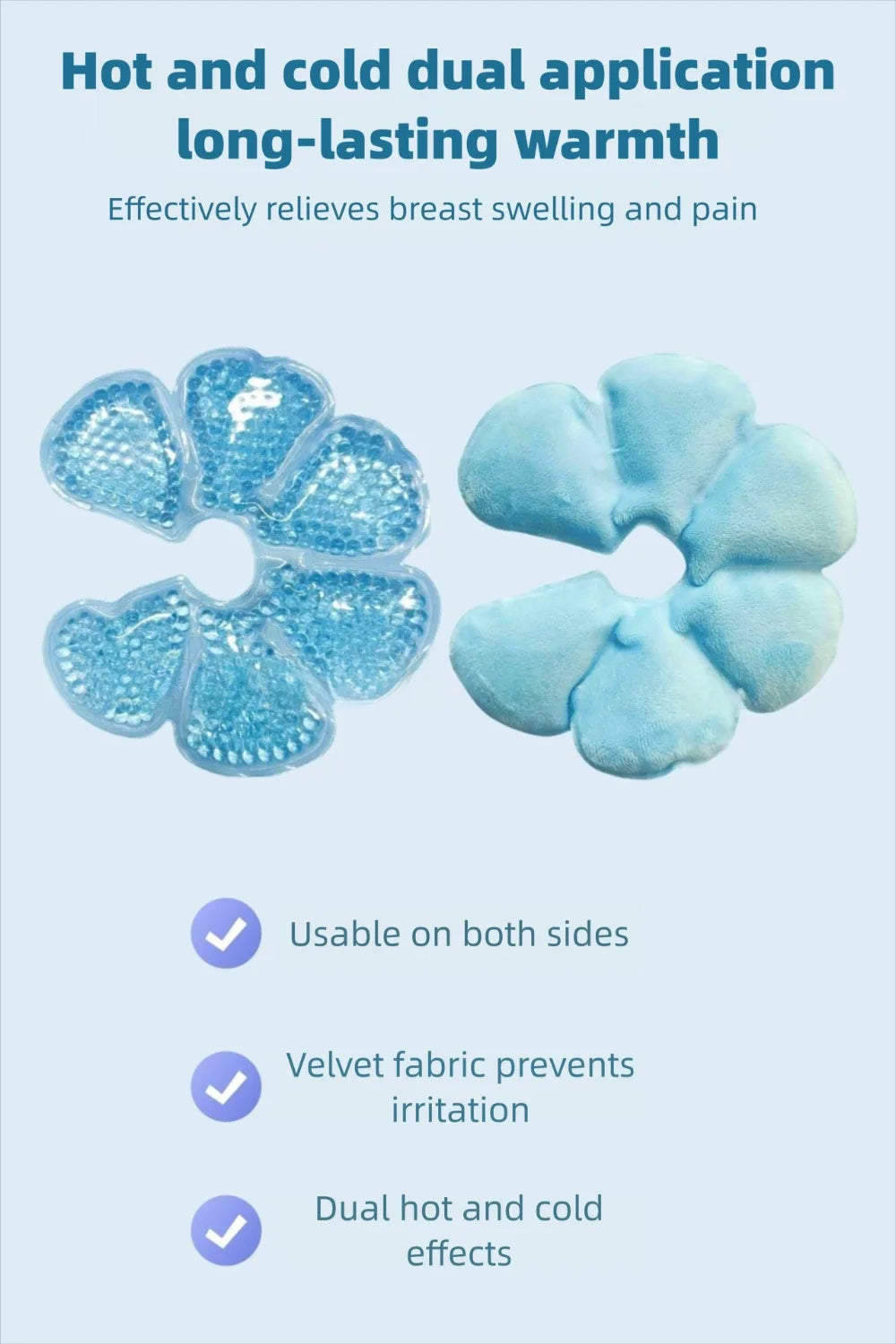 2pcs Petal Design Breast Therapy Pads Ice Compress Reusable Breastfeeding Gel Pads Ice Pack Pain Relief Patch