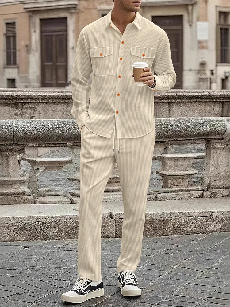 Ensemble décontracté d'hiver velours côtelé