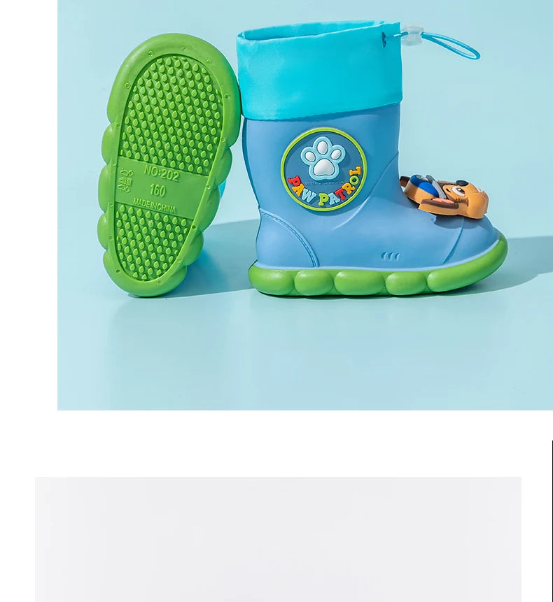PAW PATROL Pvc Waterproof Rain Boots For Baby Boys And Girls Kid's Outdoor Comfortable Casual Shoes