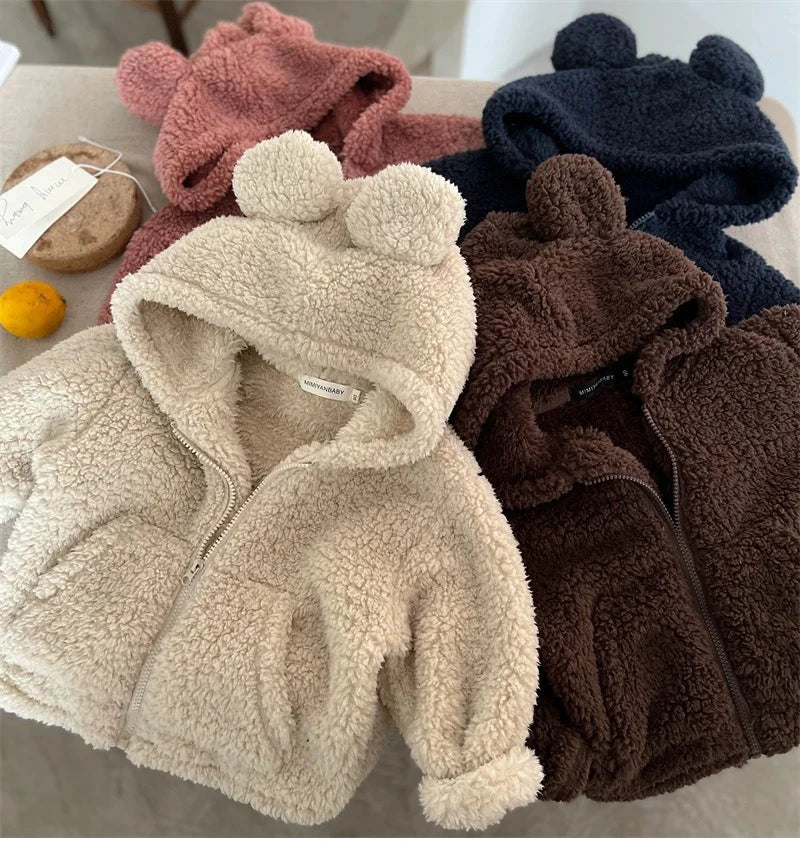 Ircomll New Children Outerwear Baby Long Sleeve Plus Velvet Thick Coat Infant Girl Casual Jacket Toddler Boy Warm Fleece Tops