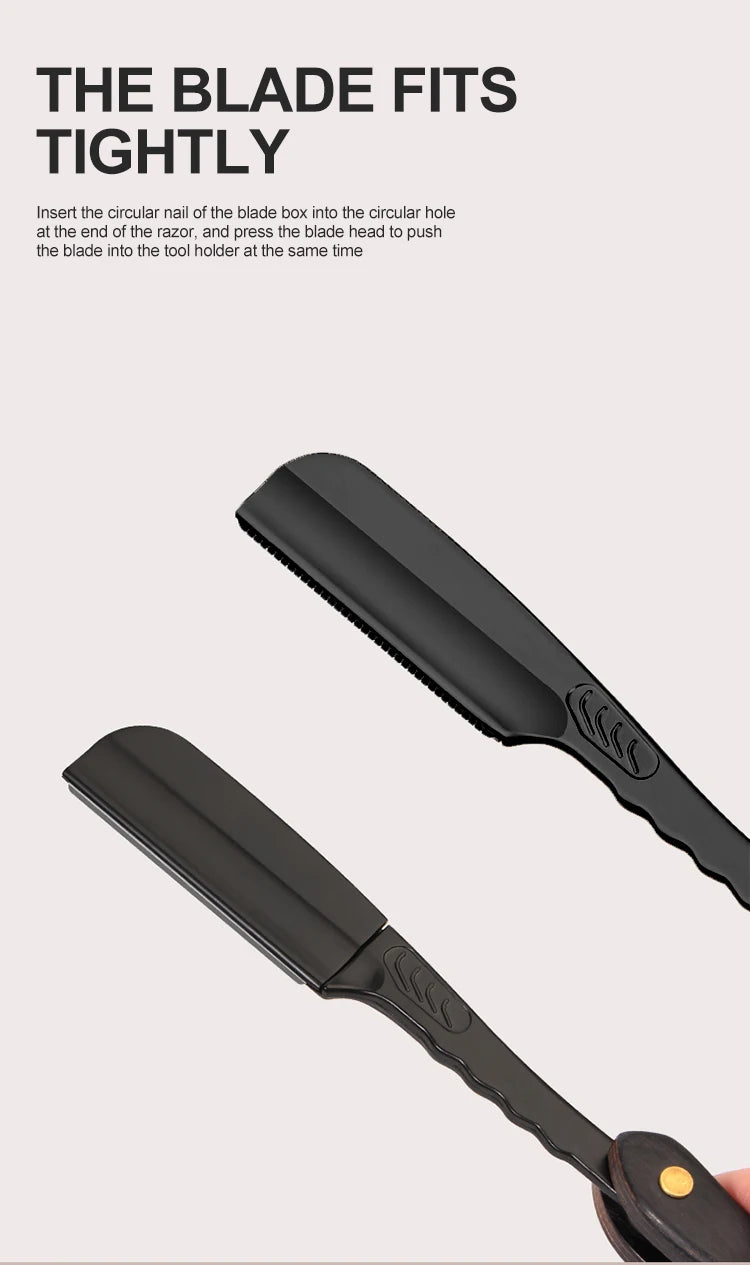 Rasoir à cheveux Pliant Lames remplaçables Couteau de rasage Acier inoxydable