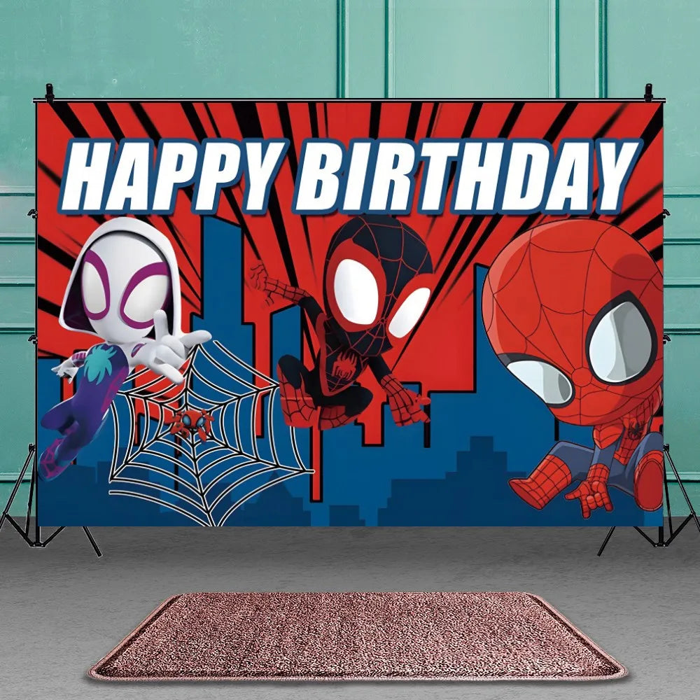 Spidey And His Amazing Friends Photography Backgrounds Vinyl Cloth Photo Shootings Backdrops For Kid Birthday Party Photo Studio