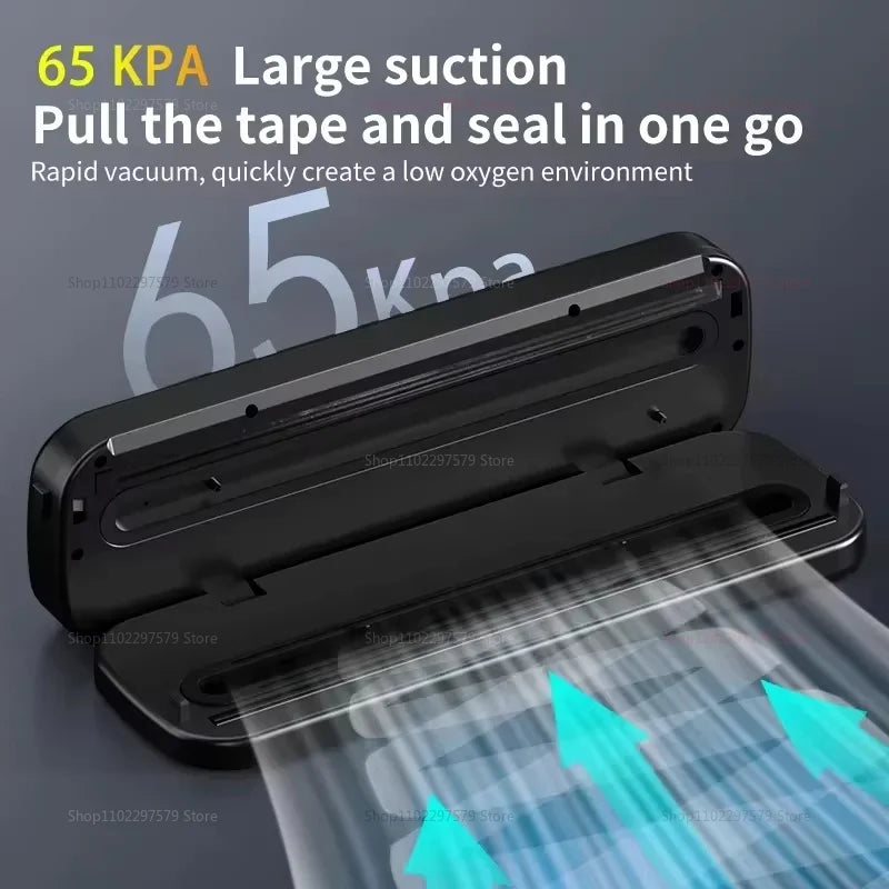 Electric Vacuum Sealer with Built-in Cutter Food Storage Sealer for Kitchen Dry/Wet Wet Food Preservation Sealing Sealer