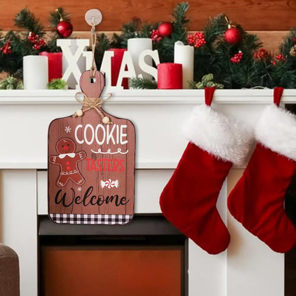 Christmas Gingerbread Man Wooden Ornaments Christmas Tree Gingerbread Decor Christmas Gingerbread Hangings Sign Welcome Front