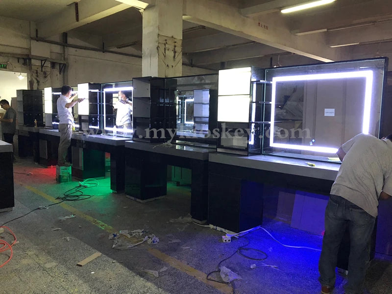 Table de travail de coiffeur avec évier | Station de coupe de cheveux | Établi de salon de coiffure