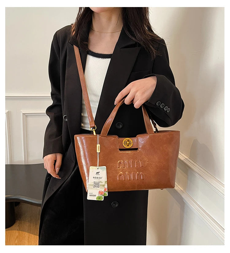 Women's Fashion Leather Crossbody Bag Shoulder Bag Handbag Combo Luxury Brand Classic Elegant Designer Style