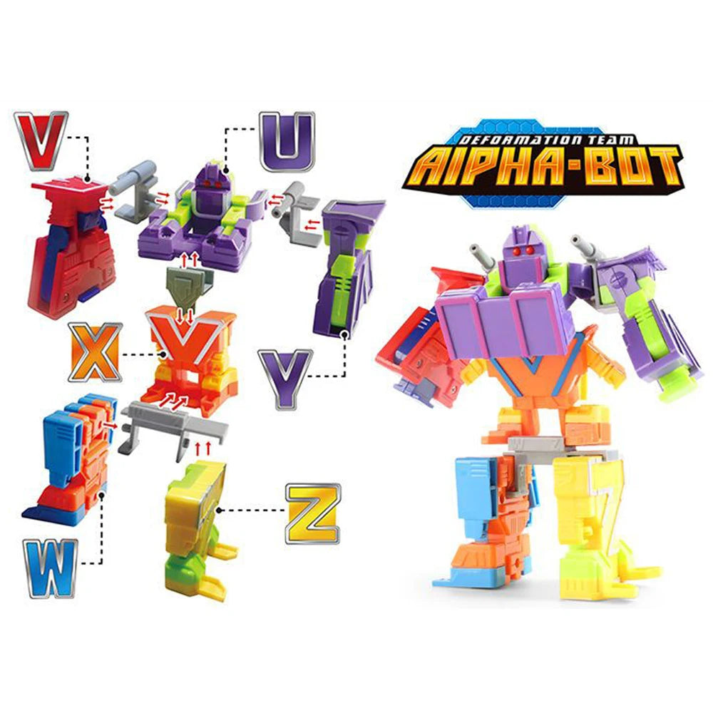 Alphabet Robot Transformation Toys, 26 Letters A-Z Deformation Robot for Kids Education