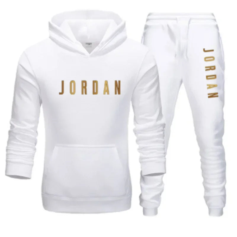Ensemble 2 pièces de sport imprimé sweat a capuche & pantalon Jordan