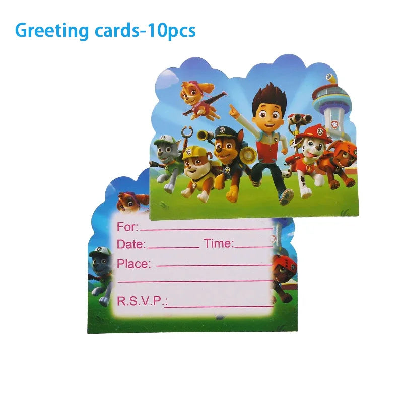 New Paw Patrol Birthday Party Decor Dogs Skye Disposable Tableware Tablecloth Plate Cup Gift Bag Kids Boy Favor Gifts Kids Toys