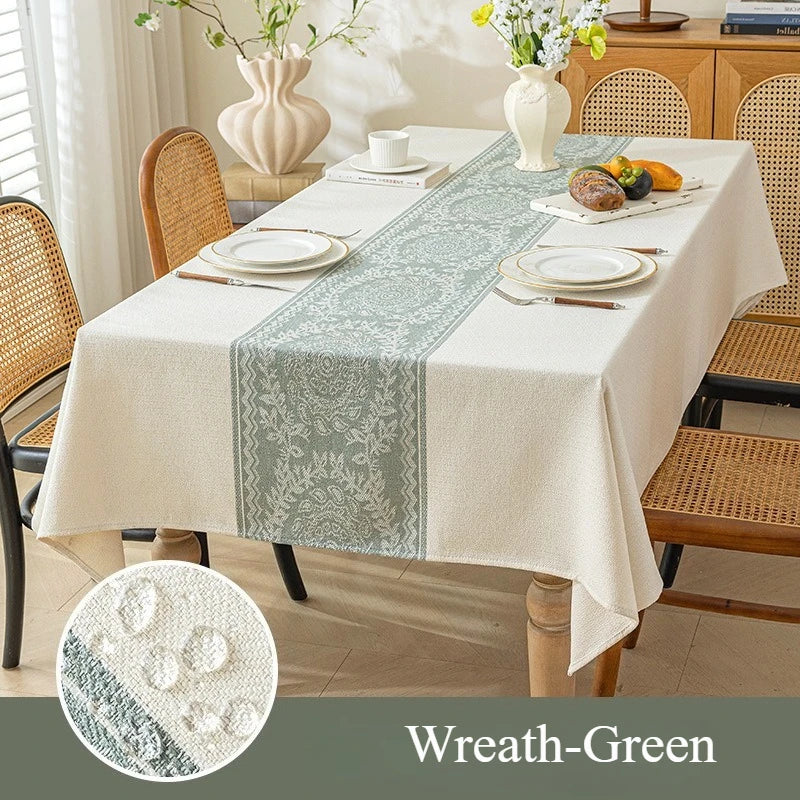 Cotton Blend Waterproof Tablecloth  Anti-oil Table Cover, Party Family Dinner Tablecloth for Kitchen Restaurant Wedding