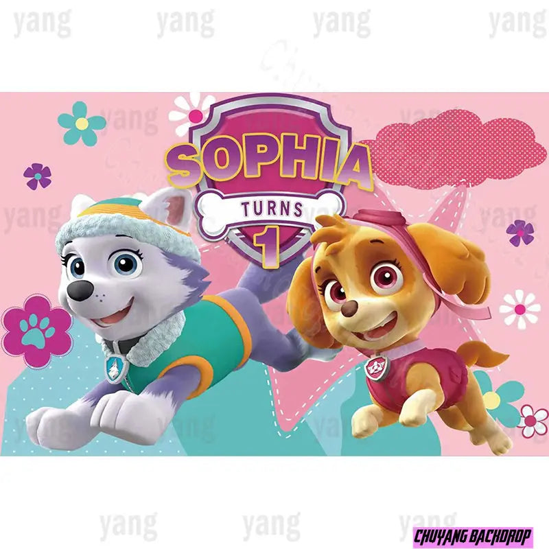 Halloween Paw Patrol Dogs Rescue Chase Marshall Skye Boys Backdrop Girls Birthday Party Decor Baby Shower Background Banner
