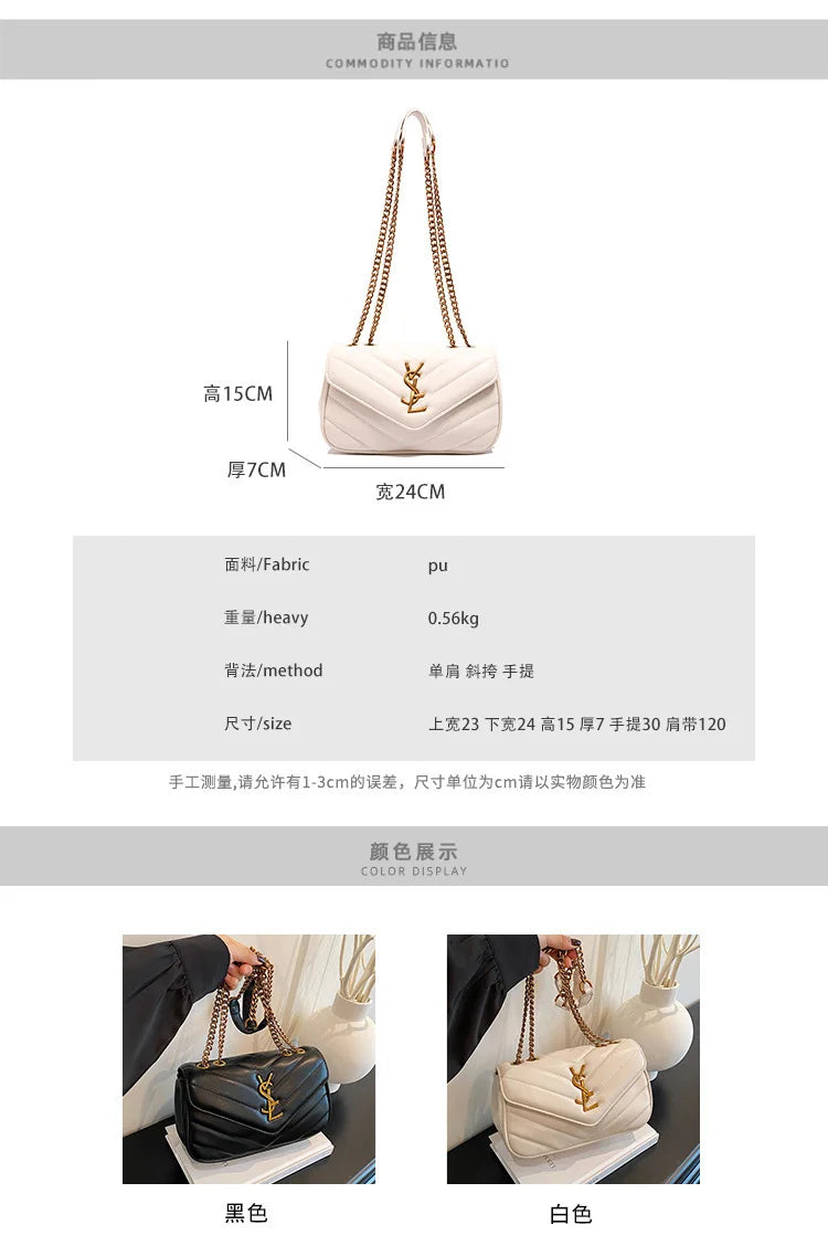 2025 Embroidered Quilted Chain Bag, Women's Luxury Crossbody Purse, Vintage Diamond Pattern Shoulder Bag with Stitching