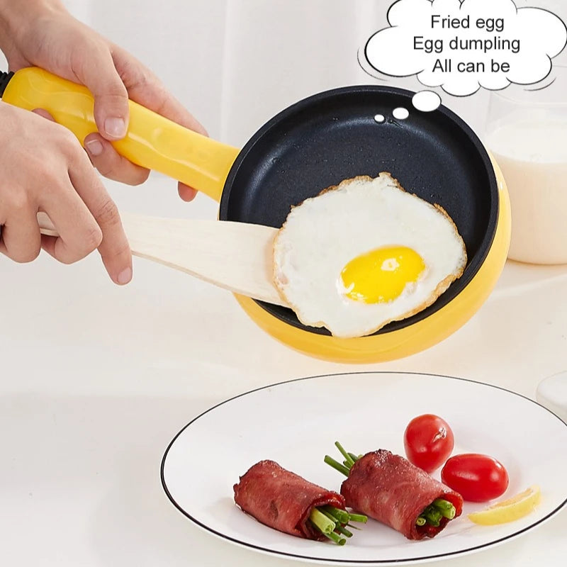 UK/US/EU Countertop Non-Stick Electric Egg and Steak Cooker with Automatic Power Off for Home Breakfast Comes with Wooden Shovel