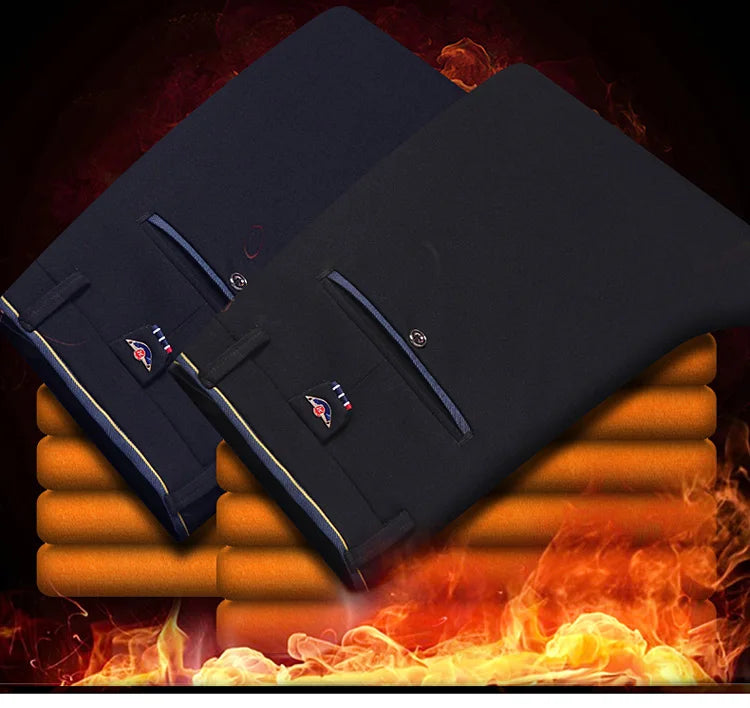 Pantalon chaud droit slim épaissi collection hiver 2025