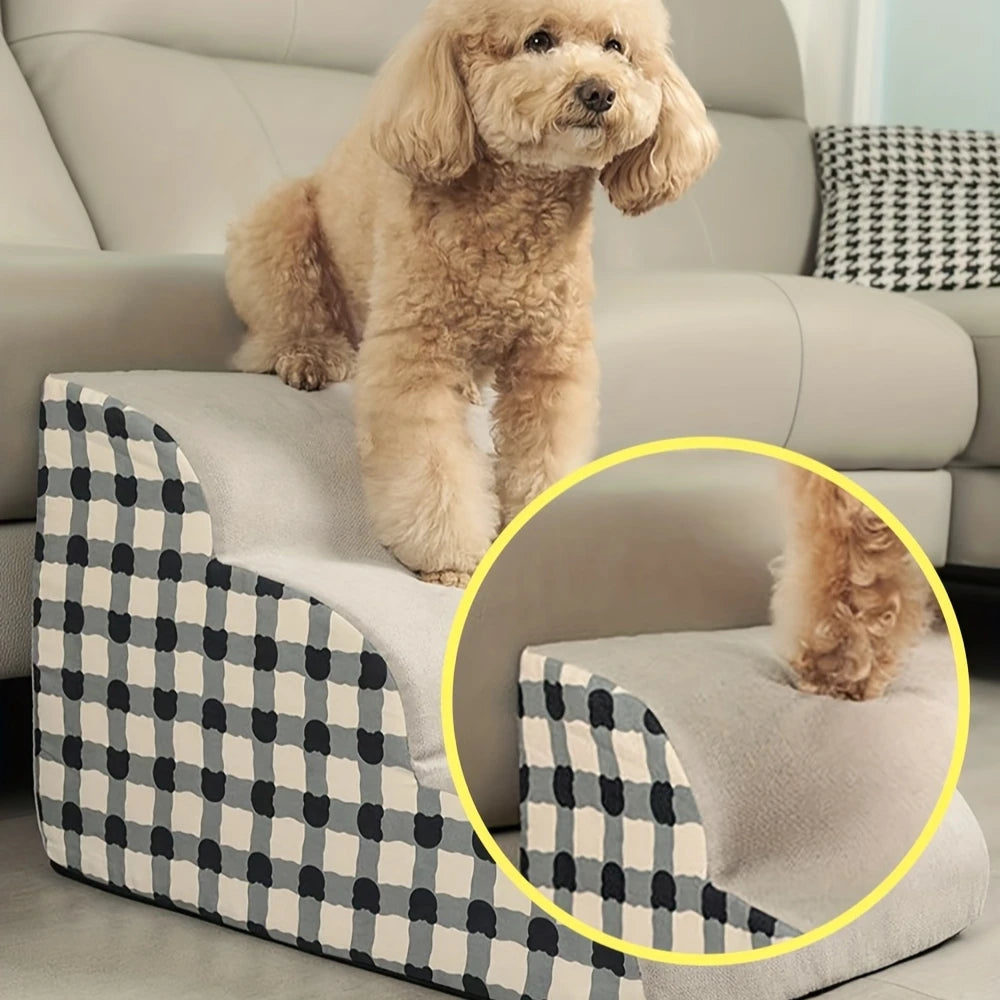 Pet 2/3 Steps High Density Foam Dog Secure Stairs Ramps Non-Slip Pet Steps for Older Dogs Pet with Joint Pain Sofa Bed Ladder