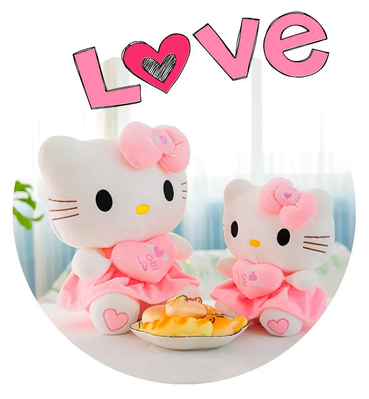 55cm Sanrio Hello Kitty Cat Plush Toys Cartoon KT Cat Plushie Doll Big Size Stuffed Anime Pillow Birthday Gifts For Kids Girls