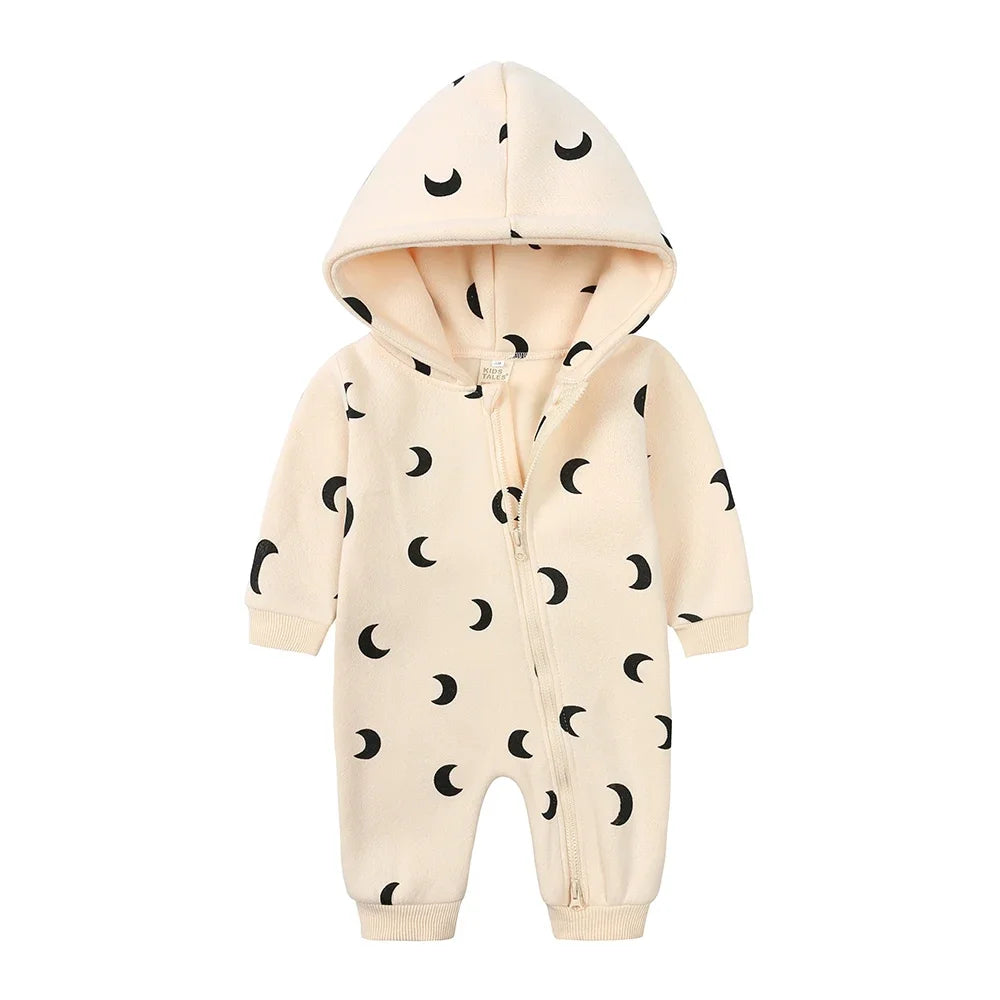 2025 Newborn Baby Romper Warm Clothes Winter Thicken Fleece Hooded Bear Onesie Toddler Boy Girl Jumpsuits Infant Pajamas