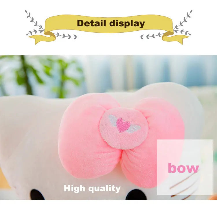 55cm Sanrio Hello Kitty Cat Plush Toys Cartoon KT Cat Plushie Doll Big Size Stuffed Anime Pillow Birthday Gifts For Kids Girls