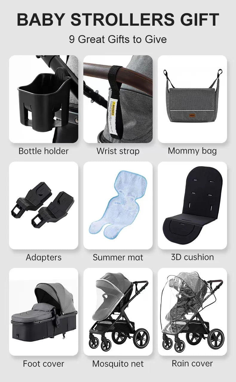 عربة أطفال 3 في 1، عربة أطفال بأربع عجلات، سيارة أطفال 2 في 1، عربات أطفال خفيفة الوزن، عربات أطفال متعددة الوظائف، عربة أطفال، بوشيت